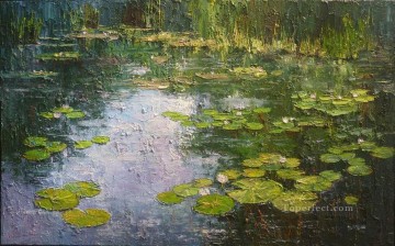 Impresión de un paisaje de lago de nenúfares de Monet Lok Pinturas al óleo